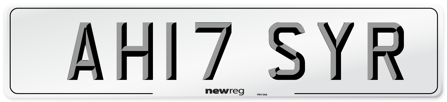 AH17 SYR Number Plate from New Reg